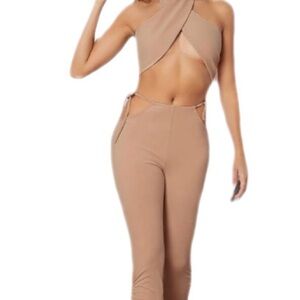 Stylish Tan Two-Piece Set